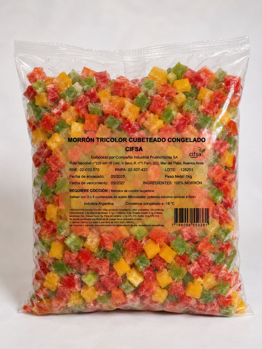 Morron Tricolor en Cubo