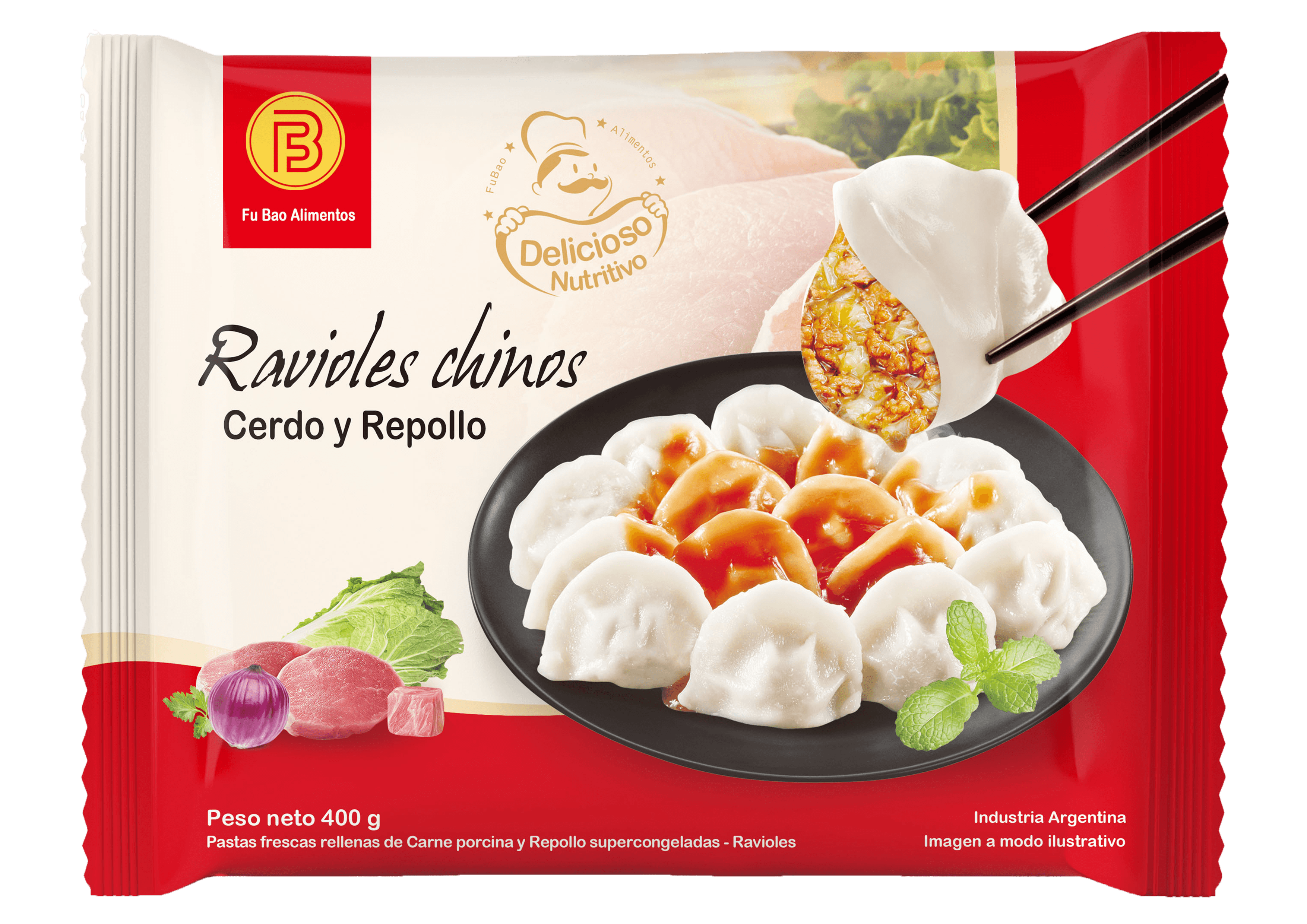 Ravioles chinos cerdo y repollo