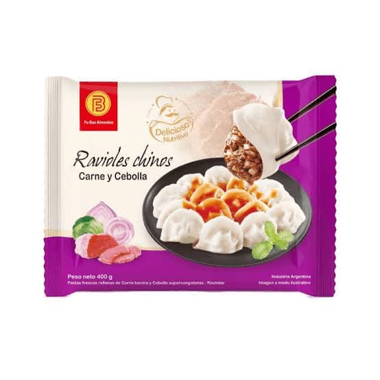 Ravioles chinos carne y cebolla