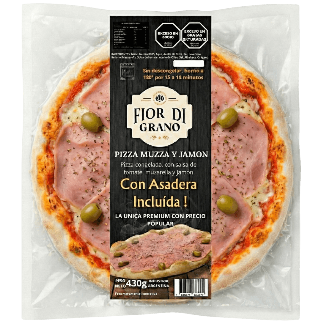 Pizza Muzza y jamon