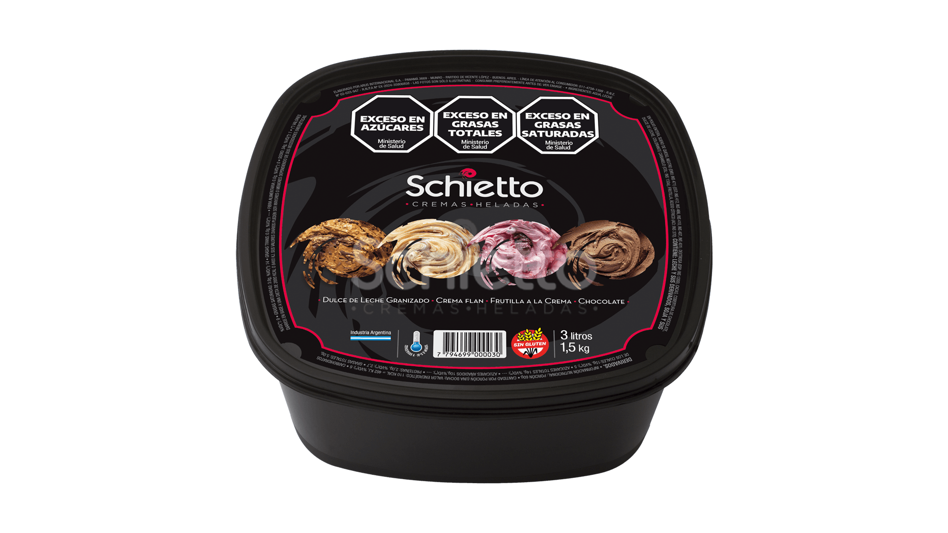 Balde 3 litros schietto crema flan
