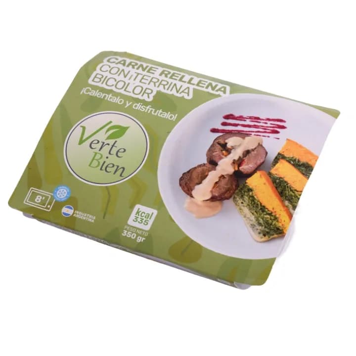 CARNE RELLENA CON TERRINA BICOLOR "VERTE BIEN"