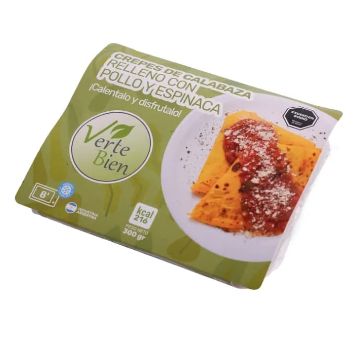 CREPS DE CALABAZA CON POLLO Y ESPINACA "VERTE BIEN"