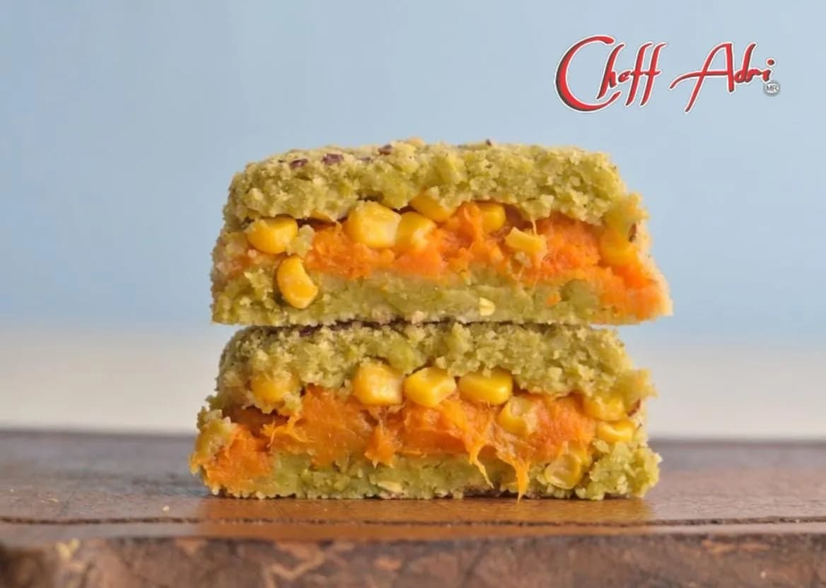 Hamburguesa de Lenteja rellena Calabaza, Choclo y Muzza Vegana